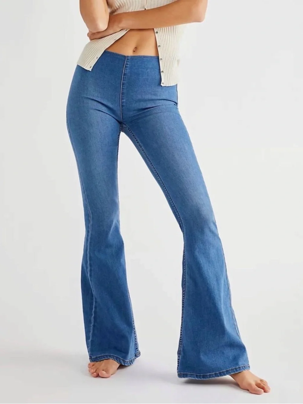 Free People Light Blue Flare Jeans